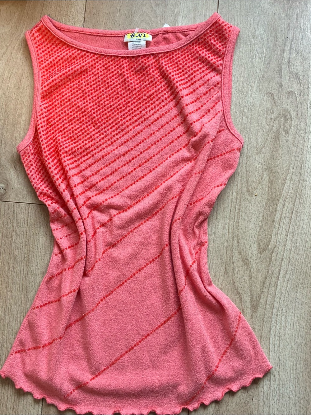 Coral Pink Sleeveless Knit Tank Top